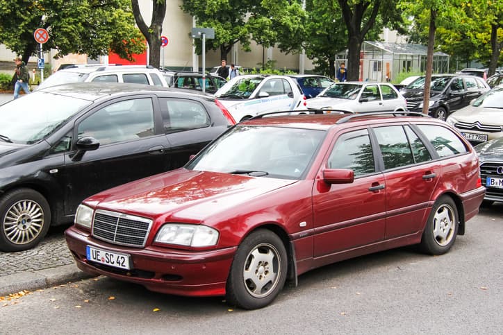 Red Mercedes C-Class Estate