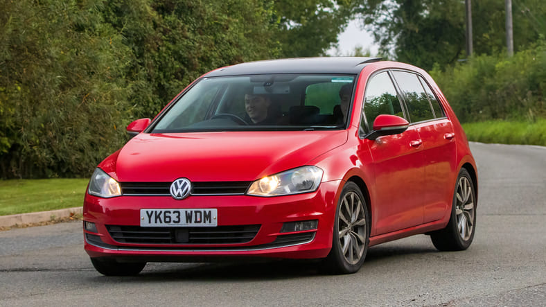 red volkswagon golf